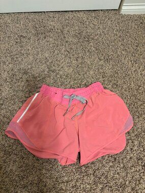Lululemon Hotty Hot Shorts Size 6 Pink Pocket Elastic Waist Ribbon Drawstring
